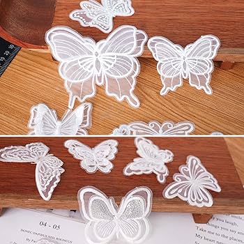 Amazon.co.jp: sempiterno 12個セットレース生地 刺繍花 花と蝶